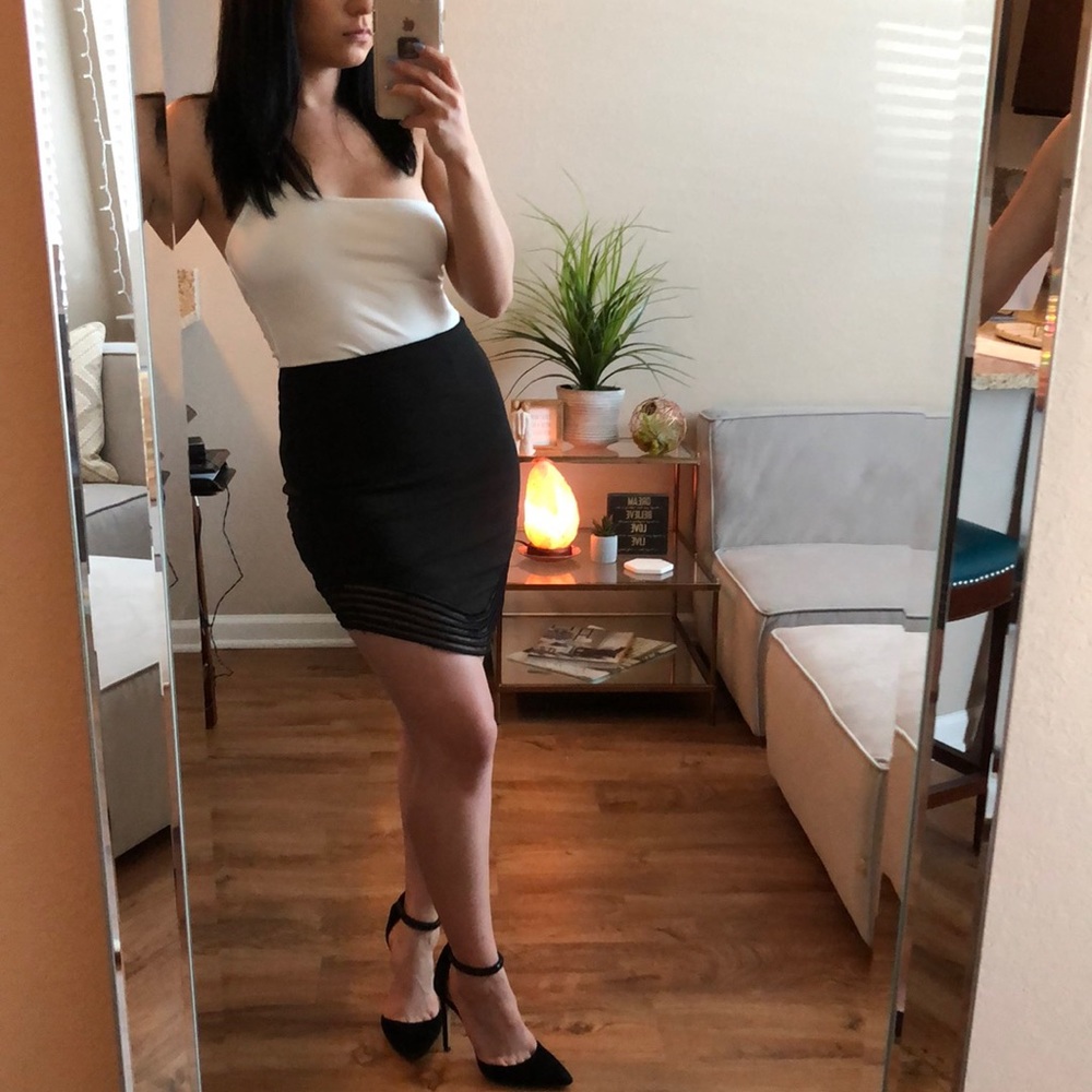 Premonition Black Asymmetrical Mini Skirt